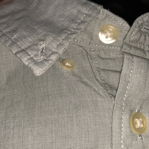 H&M Men's Medium Regular Fit Short Sleeve Shirt Button Up Light Gray - Picture 3 of 6